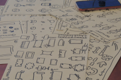 Kartki przedstawiające obrazki potrzebne w tworzeniu mapy myśli