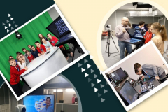 dzieci podczas zajęć w studiu telewizyjnym