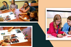 dzieci tworzące plakaty