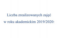 Slajd  z napisem liczba zrealizowanych zajęć