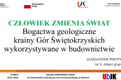 Strona tyułowa referatu autora Stanisław Buliński  – Człowiek zmienia świat – wielcy odkrywcy